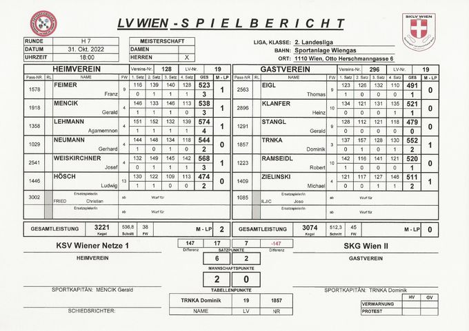 Bestleistung: LEHMANN Aga 574 Kegel